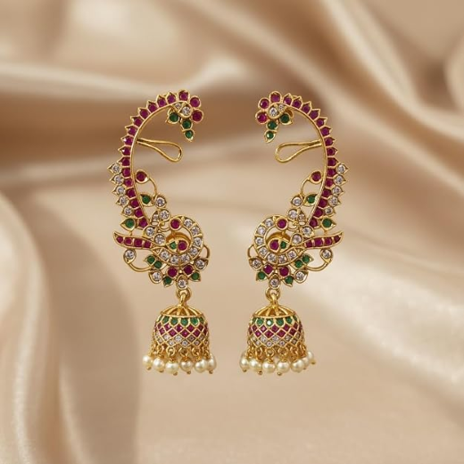 Gold Earcuff Jhumakas