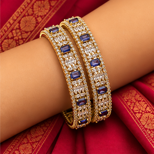 Victorian Finishing American Stones With Purple Stones Bangle - Image 4