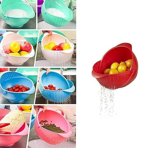 Plastic Washing Bowl for Washing Vegetables Fruits (Pack of 2) - Image 4