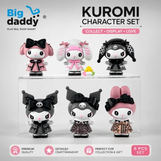 Large Black kuromi set pack of 6