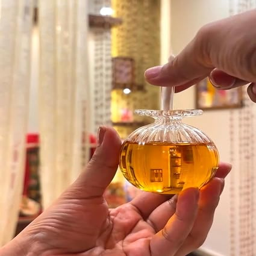 Glass Diya Oil Lamp Round Transparent - Image 3
