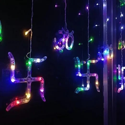 6*6 OM Swastik Curtain Light With Different Flashing Modes - Image 3
