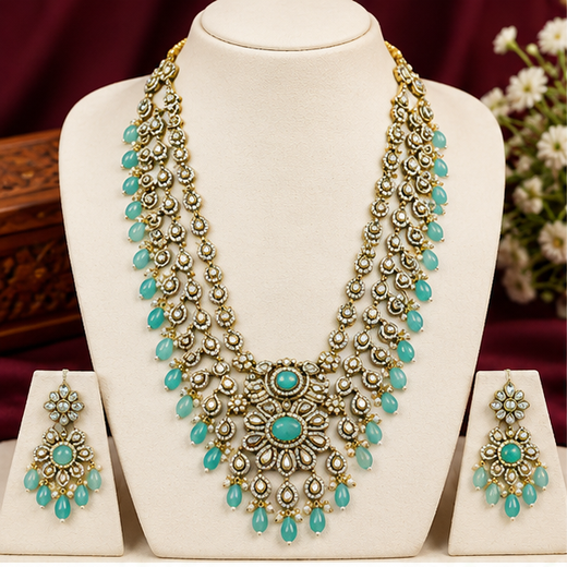 Mehndi Finishing With Mint-green Beads Step Haram