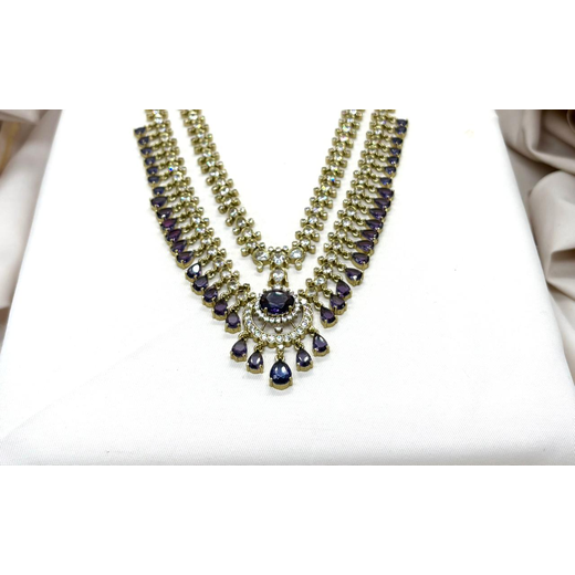 Victorian Purple Stone's Two steps Long Necklace - Image 2