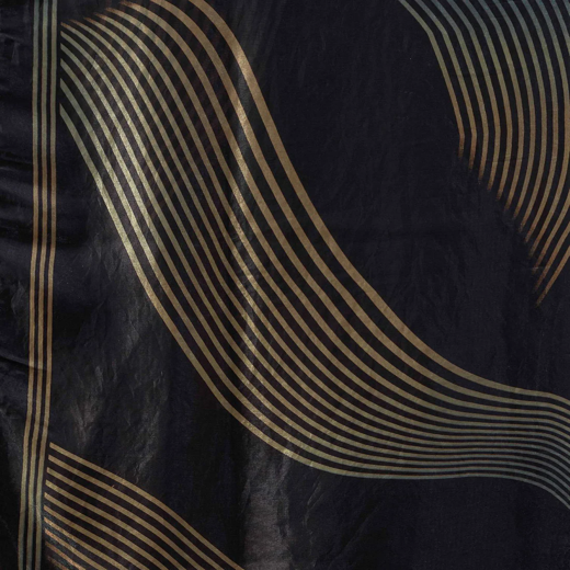Black Organza Printed Swarovski Saree - Image 3