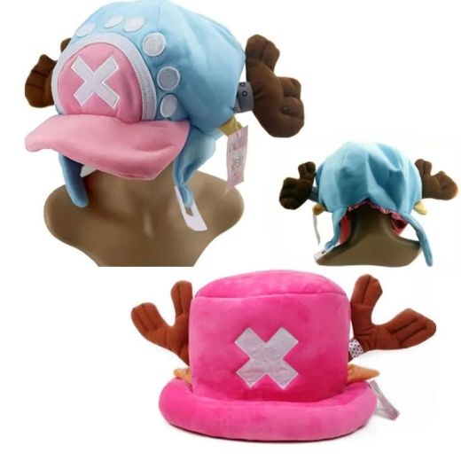One Piece Tony Chopper Dark Pink Anime Cosplay Plush Hat - Image 4