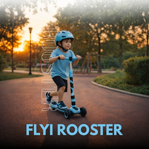 FLYI Rooster Kids 3-Wheel Scooter with LED Wheels