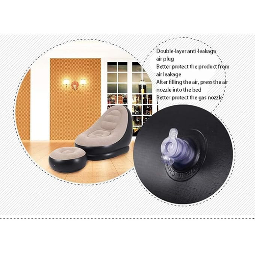 Portable Lazy Sofa with Foot Stool - Image 2