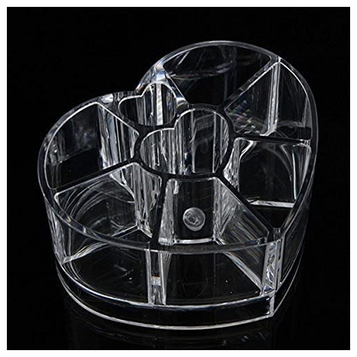 Heart Shaped Transparent Acrylic Cosmetic Makeup Organizer - Image 2