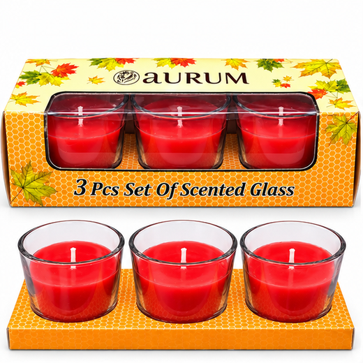 3 Piece Scented Glass Candle (Pack of 3)🕯️ - Image 3