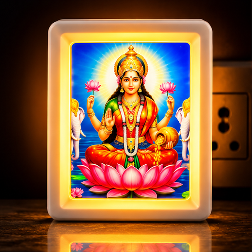 Lakshmi Ji LED 2 Pin Night Lamp (Size: 10*8 Cm)