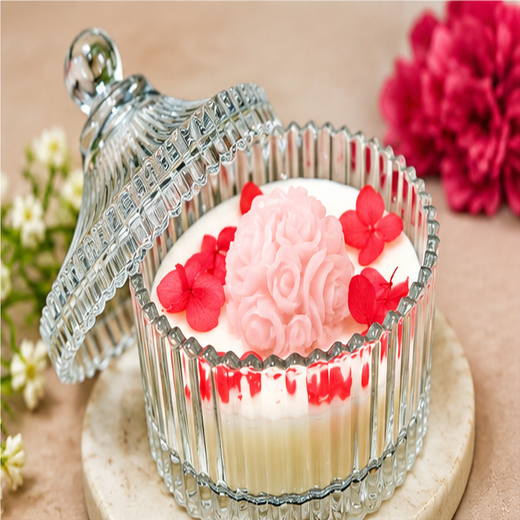 Beautiful Flower Design Premium Scanner Aroma Candle (Size: 5*4 Inch) (1 Piece) 🕯️ - Image 2