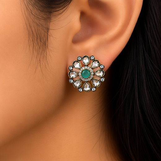 White Stones With Small Mite-Green Studs - Image 4