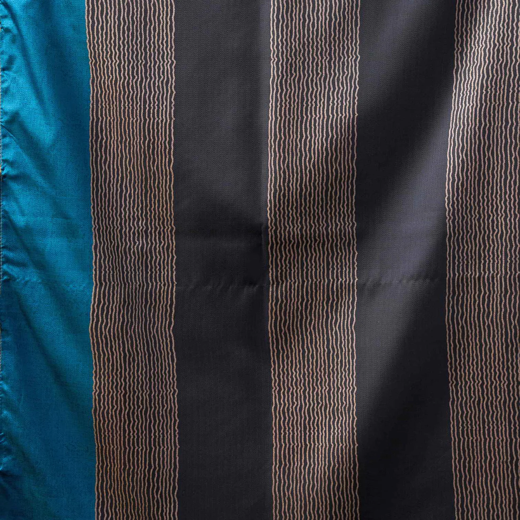 Dusty Teal Blue Silk Printed Saree - Image 2