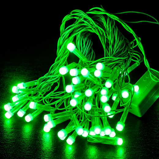 15M Pixel Green String Light (60/48 Bulb) (8 MM) (Print 20M) ✨