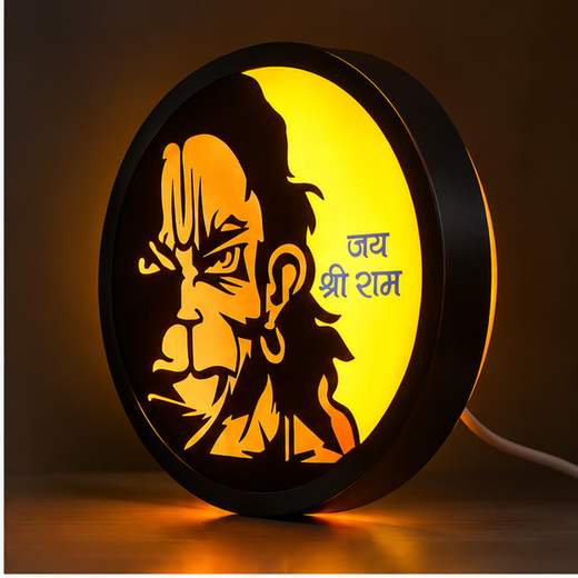 Hanuman Ji जय श्री राम Lighting Wall Hanging For Decoration (Size: 8.5 Inch) - Image 2