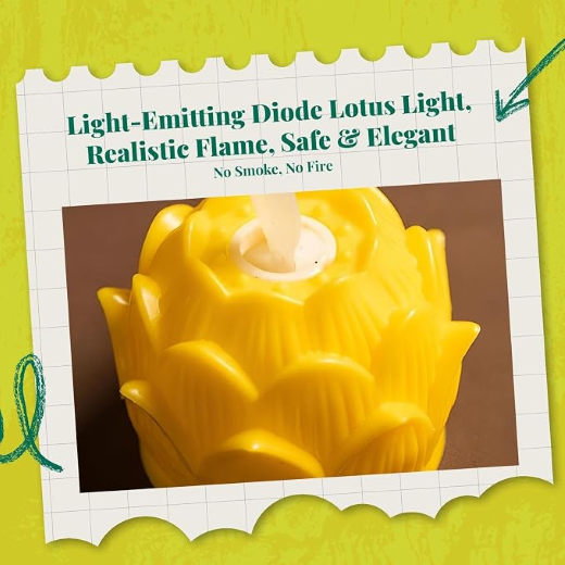 Lotus Shape Led Candle Diya - Image 4