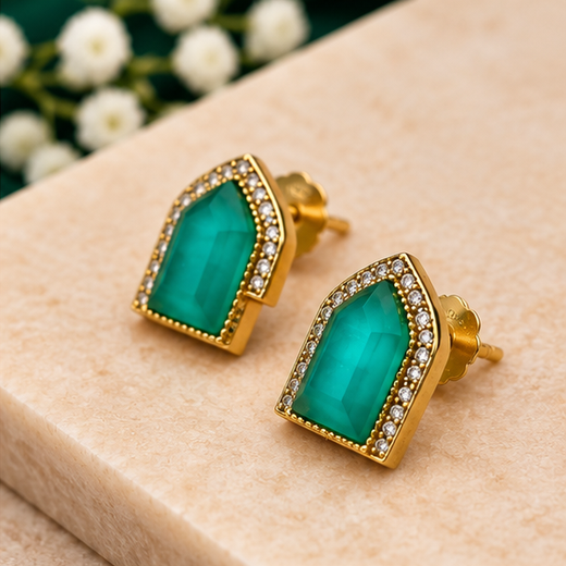 Mint-Green Moissanite Earring - Image 2