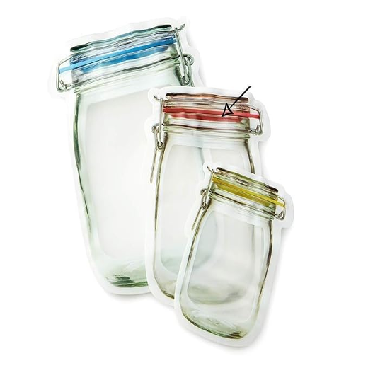 Reuseable Jar ShapedZipper Bag Storage (12 pcs) - Image 2