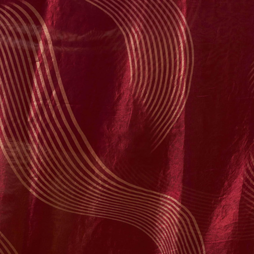 Maroon Organza Printed Swarovski Saree - Image 3