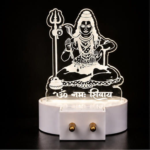 Trans Sheet Multicolour Lighting Shiv Ji Night Lamp (Size: 10*6.5 Cm)