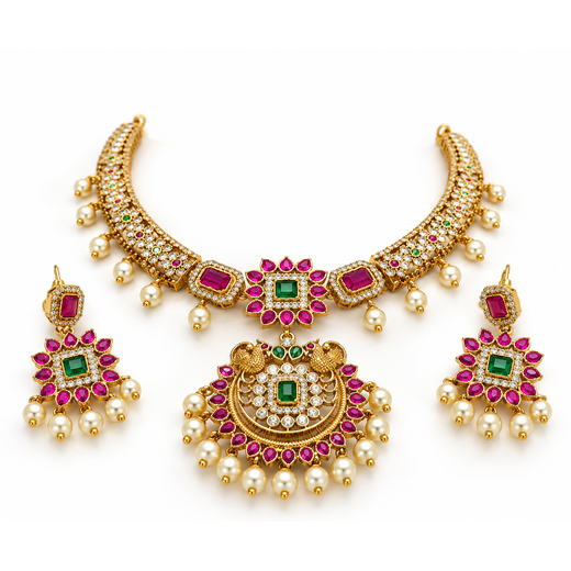 Matte finishing Flower Designed Kanti - Image 3
