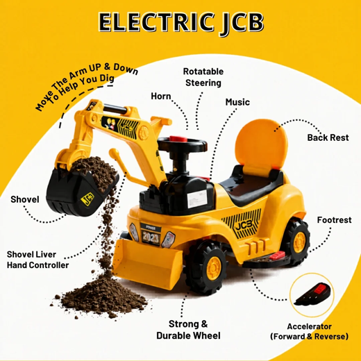 FLYI Mega EV JCB – Ride-On Excavator for Kids - Image 2
