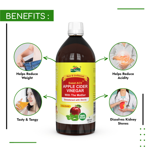 Dr. Patkar's Sweet-Stevia Apple Cider Vinegar 1000ml - Image 3