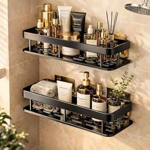 Black Bathroom Shelf 270(Pack Of 2)