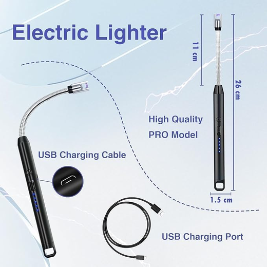 C-Type Rechargeable Electric Lighter Stove & Candle Lighter with USB Charging Port - Image 2