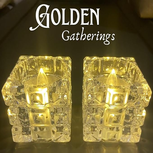 Crystal Square Diya Candle (6 pcs) - Image 3