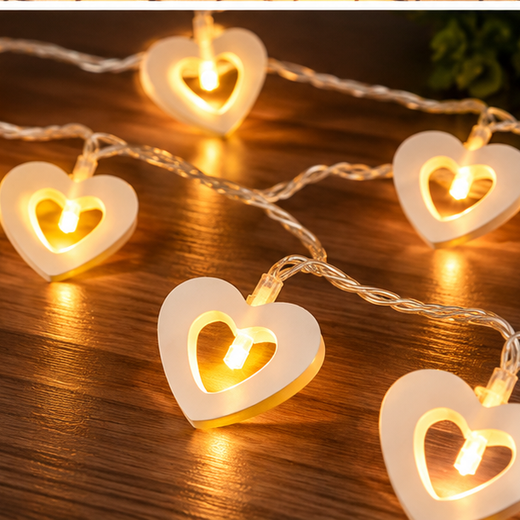 Wooden Heart String Light (14L) ✨ - Image 3