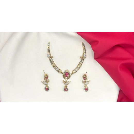 Peacock design with AD Red Zircon & Moissanite Stones