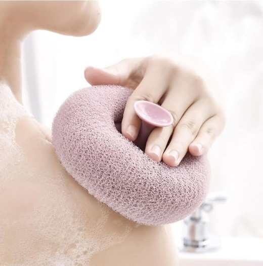 Bath Sponge Cleaning Brush With Suction