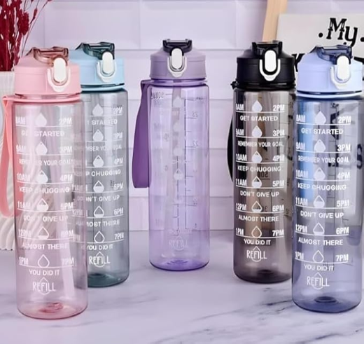 1L Transparent Sipper Bottle (Imported) - Image 3