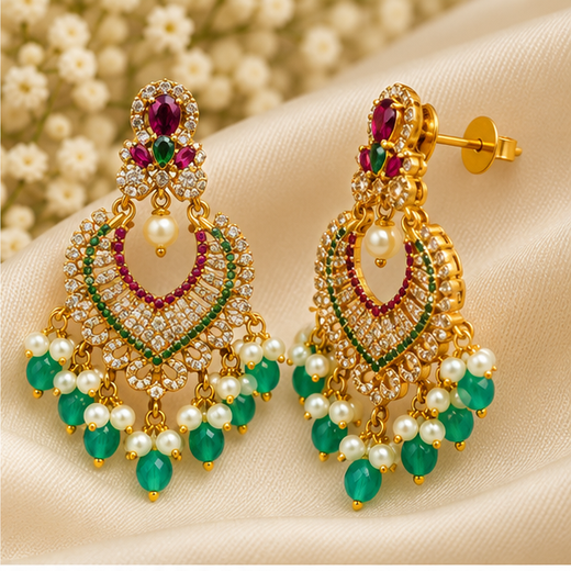 Antique Chandbali Earrings - Image 2