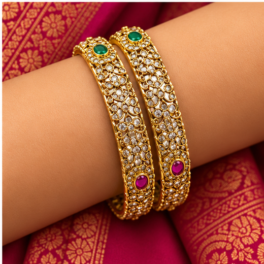 Victorian Flower Designed Bangle - Image 4