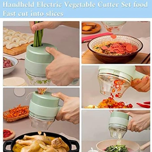 4-in-1 Handheld Electric Vegetable Cutter - Image 4