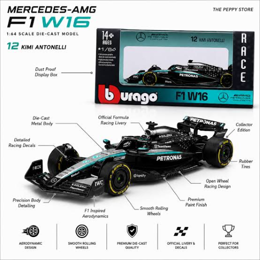 1:43 BURAGO F1 W16 CAR #63 2025 MODEL - Image 4
