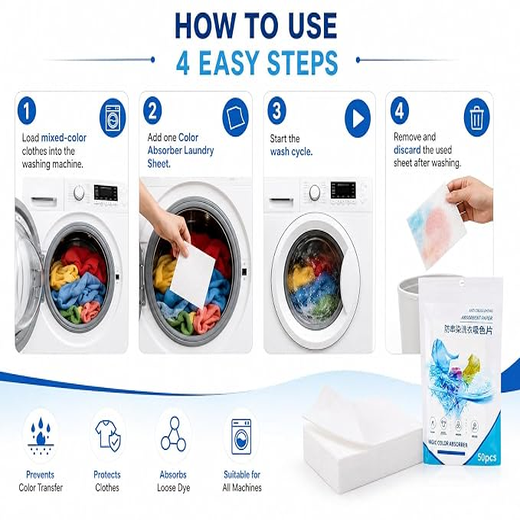 Fabric Color Absorber Laundry Sheet - Image 4