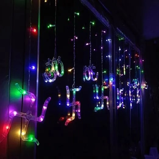 6*6 OM Swastik Curtain Light With Different Flashing Modes - Image 2