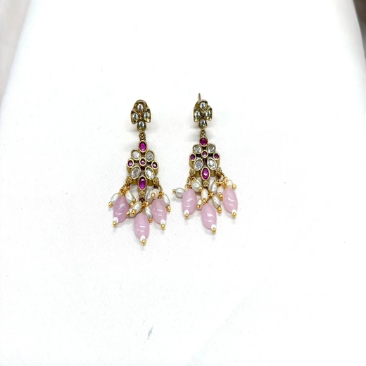 Victorian Pink monalisa Beads Kanti - Image 2