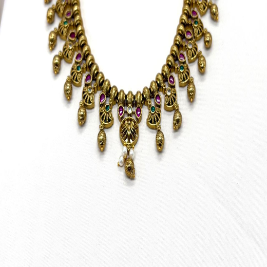 Nakshi finishing Short Necklace With Gold Balls - Image 2