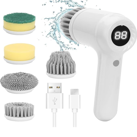 5 in 1 Bathroom Cleaning Brush Electric Cleaning Scrubber