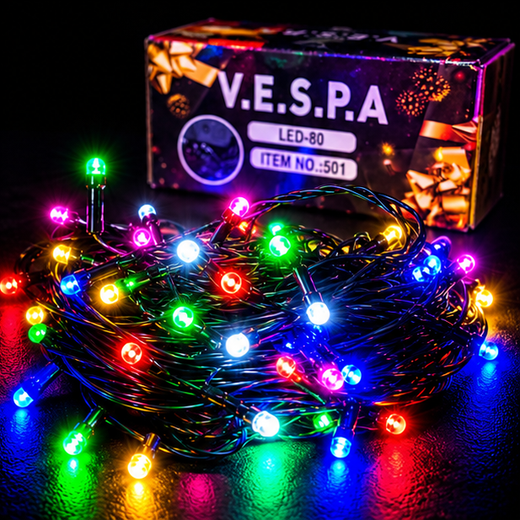 20M Multicolour Remote LED String Light (80/68 Bulb) (Print 25M) ✨