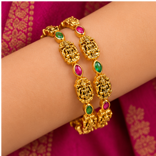 Mate Finishing With Lord Lakshmi Bangle - Image 4