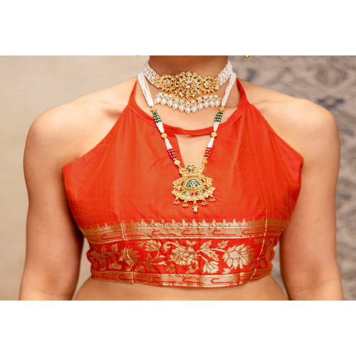Teal Blue Silk Woven Paithani Saree - Image 2