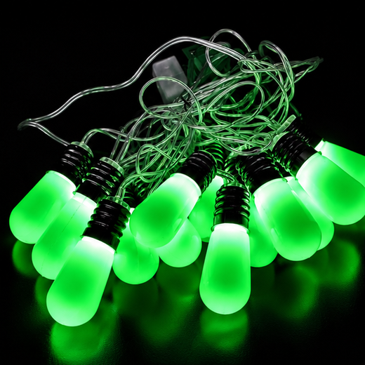 Big Holder Fancy String Light 14 Bulb (Green) ✨