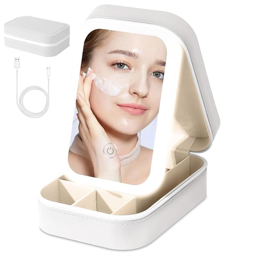 Makeup Box Along With LED Light and Mirror