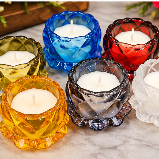 Beautiful Flower Design Glass Aroma Candle (12 Piece Box) 🕯️ - Image 4